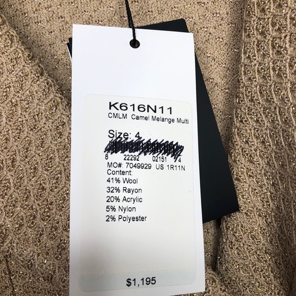 St. John Camel Melange moto zip shimmer blazer - Picture 2 of 8